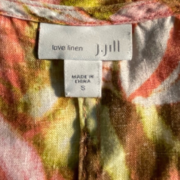 J. Jill Love Linen Floral Shift Dress Sleeveless 100% Linen Women’s Small Summer - Picture 5 of 5